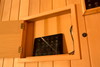 View of storage area in Clearlight infrared sauna